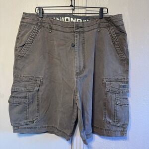 Vintage Unionbay Mens Shorts 40‎ Gray Cargo Pockets  Flat Front Cotton Y2K 2001